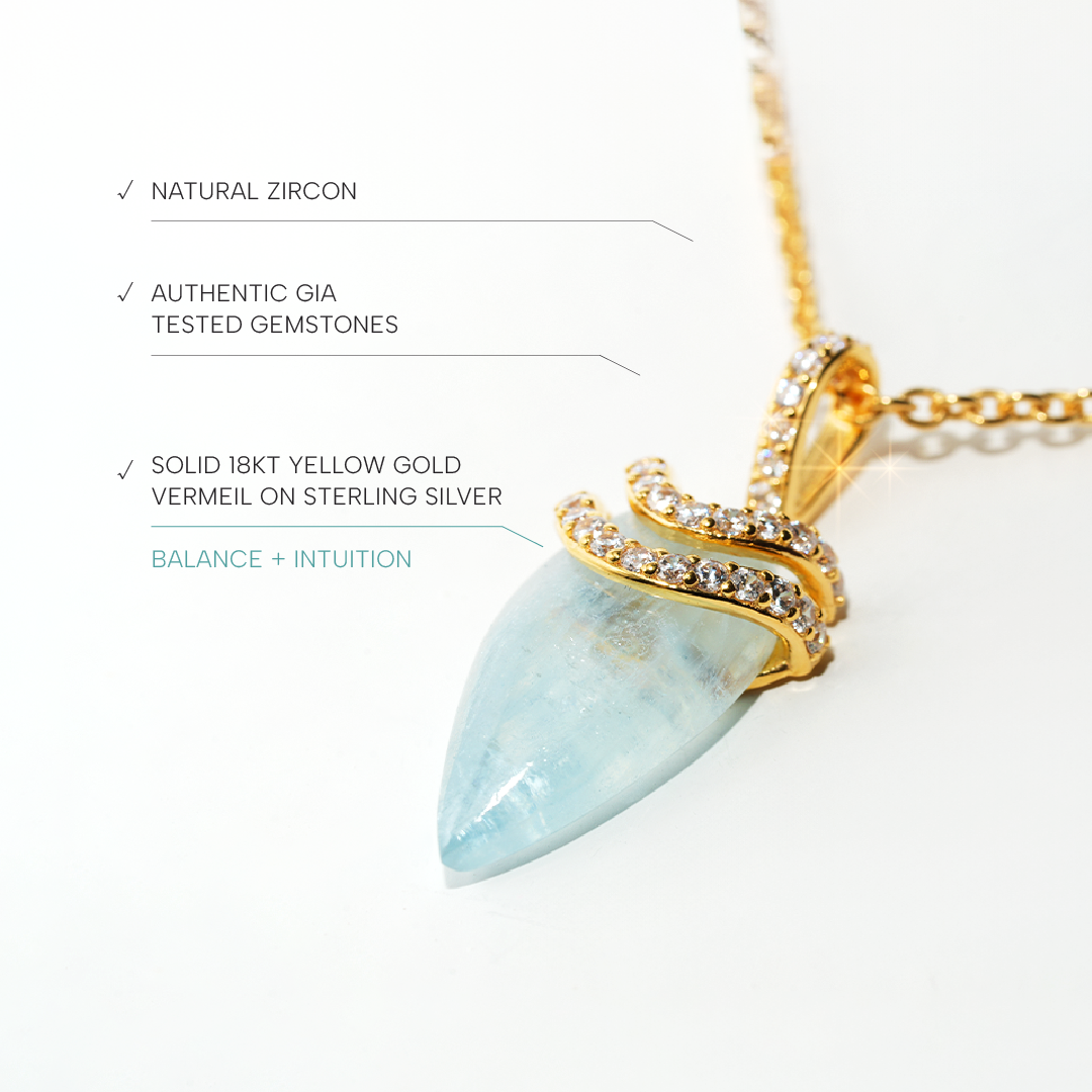 Aquamarine Necklace Divinity - Gold