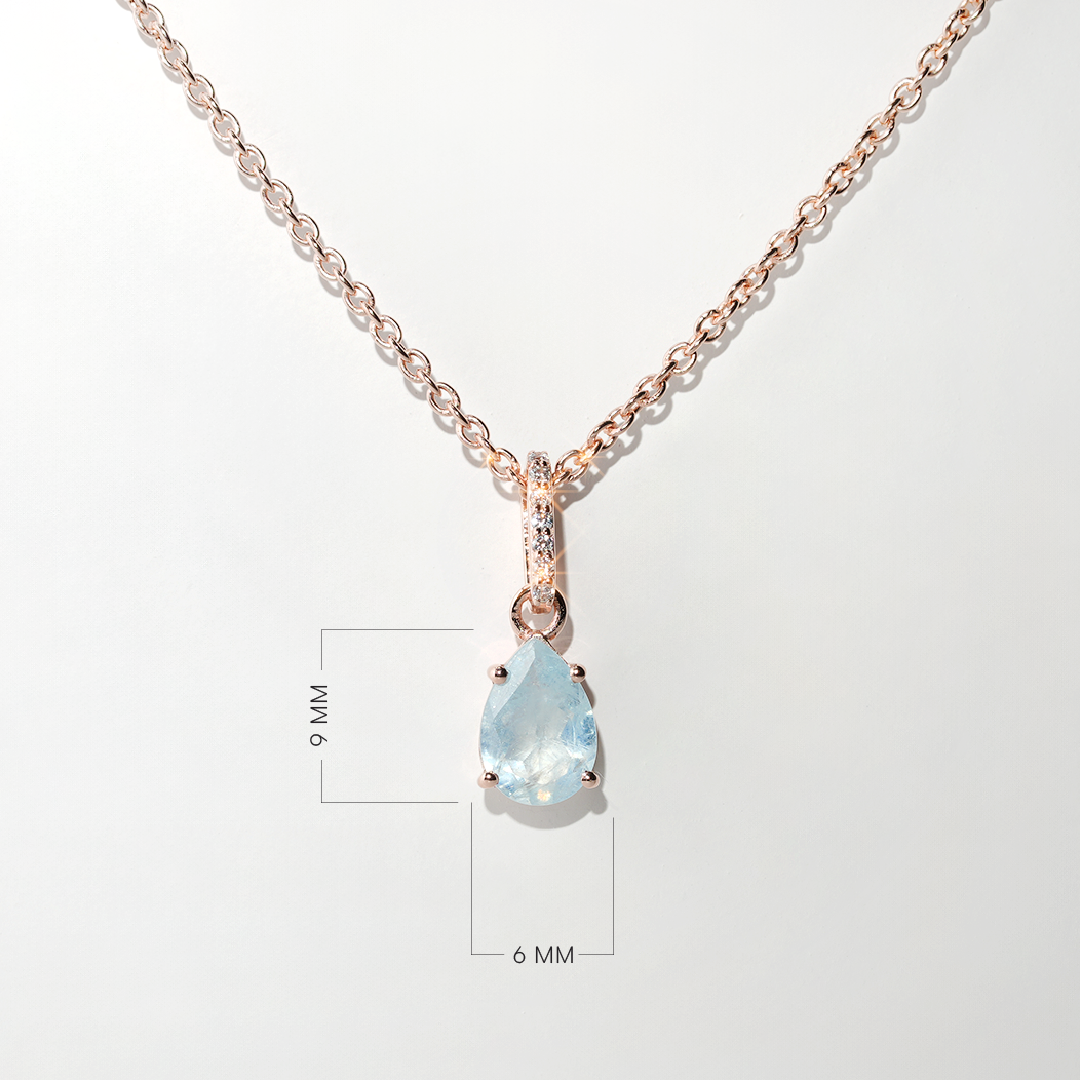 Aquamarine Necklace Spirit-Rose Gold