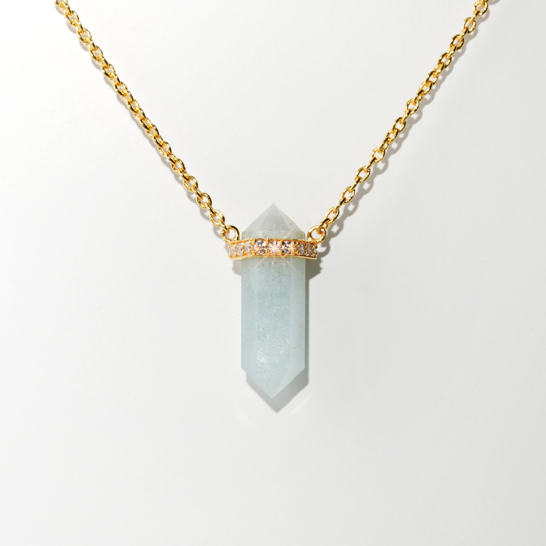 Aquamarine Necklace Dream-Yellow Gold