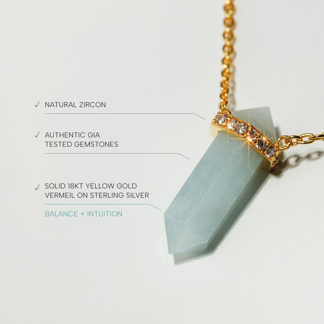 Aquamarine Necklace Dream-Yellow Gold