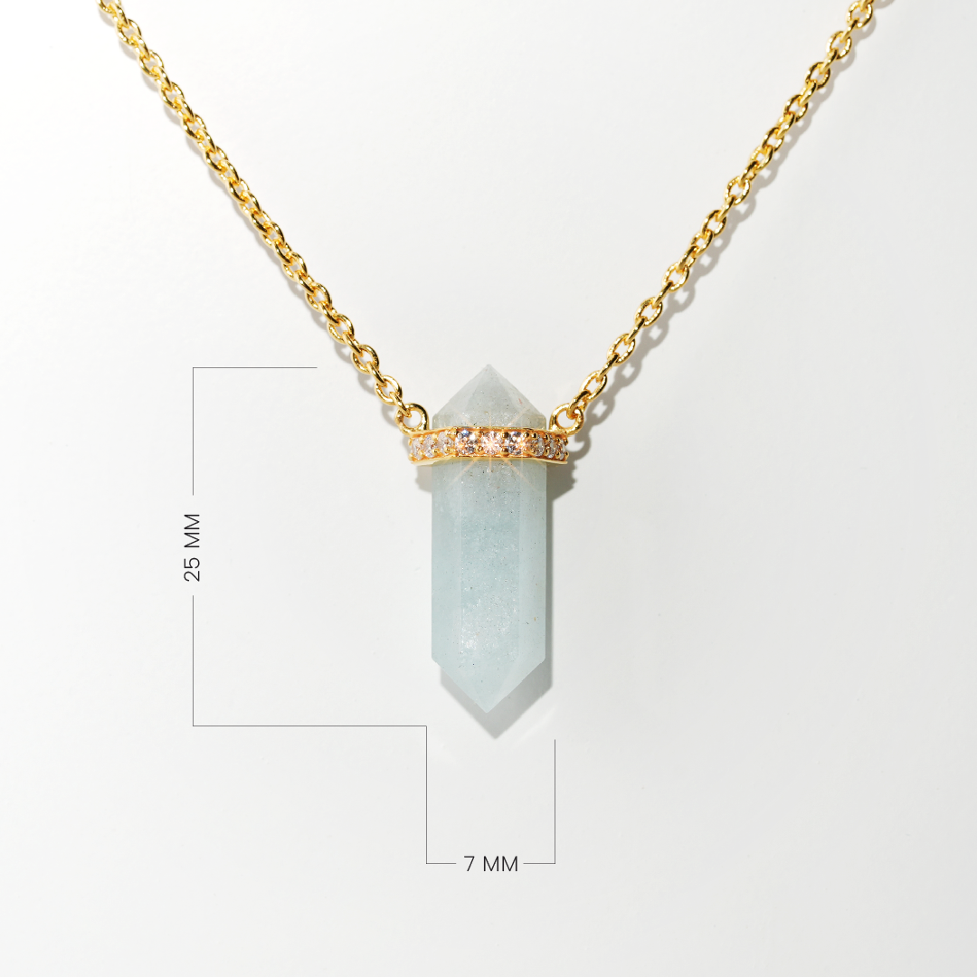 Aquamarine Necklace Dream-Yellow Gold