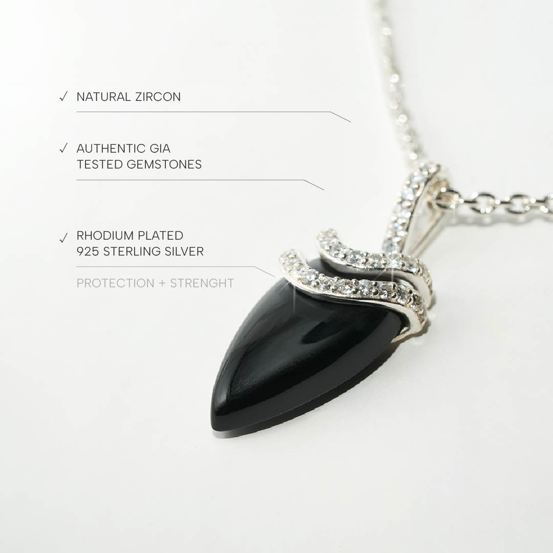 Black Spinal Necklace Divinity- Sterling Silver