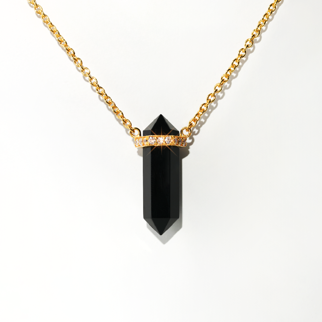 Black Spinal Necklace Dream - Gold