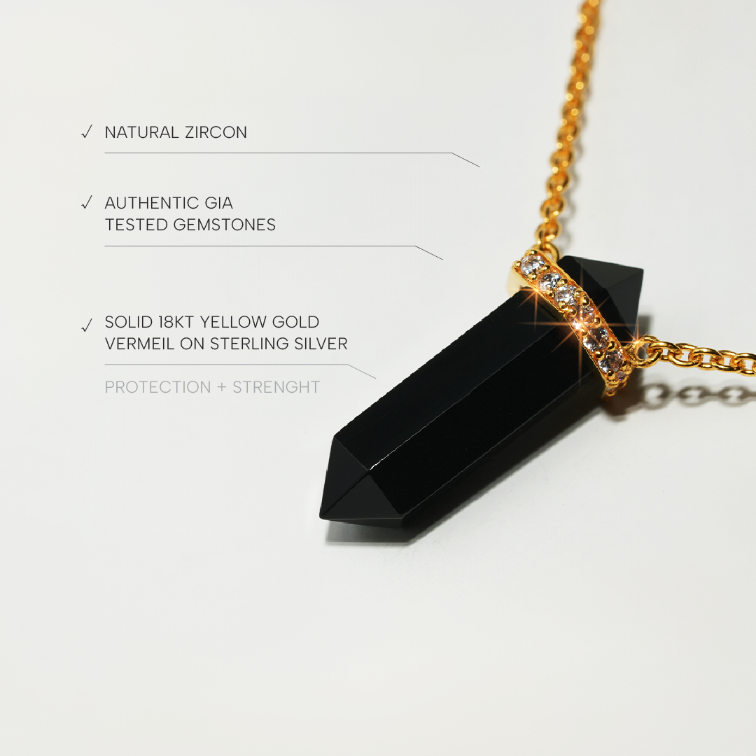 Black Spinal Necklace Dream - Gold