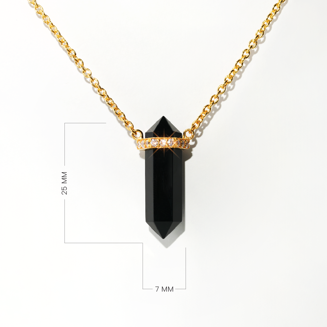 Black Spinal Necklace Dream - Gold