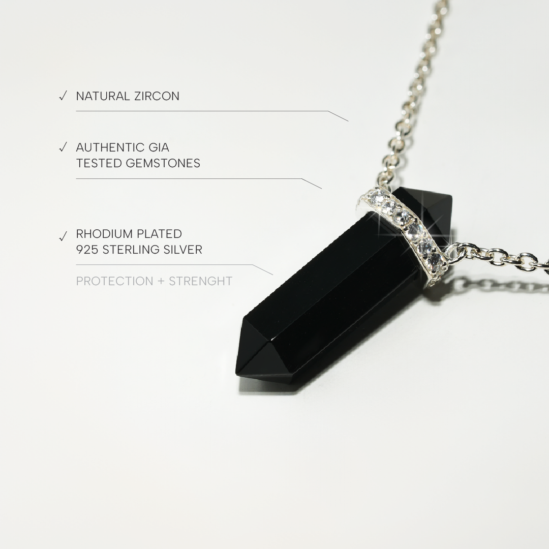 Black Spinal Necklace Dream - Sterling Silver