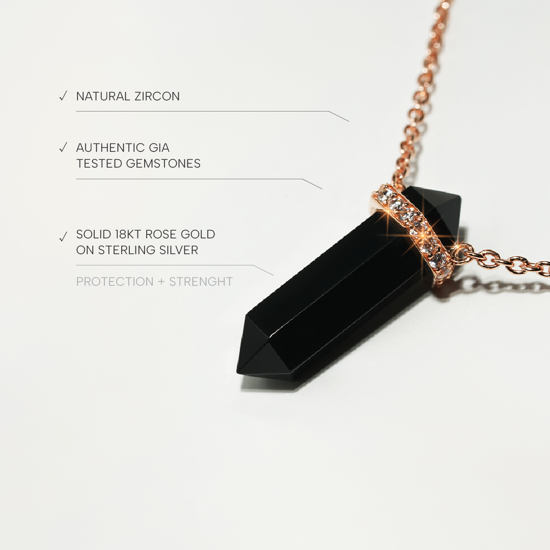 Black Spinal Necklace Dream - Rose Gold