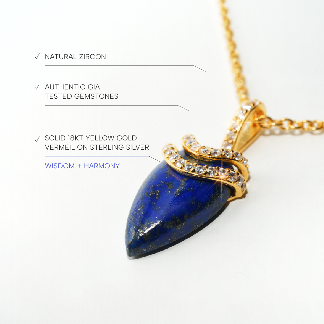 Lapis Lazuli Necklace Divinity - Gold