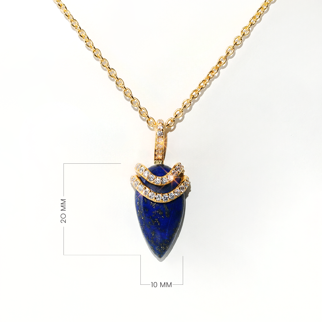 Lapis Lazuli Necklace Divinity - Gold