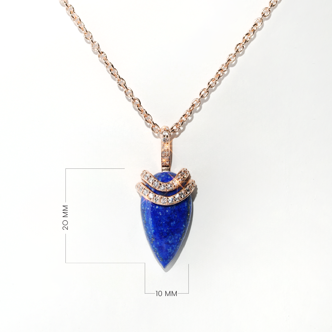 Lapis Lazuli Necklace Divinity- Rose Gold