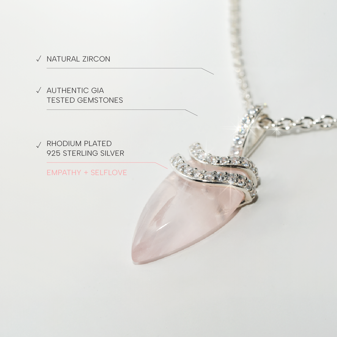 Rose Quartz Necklace Divinty - Sterling Silver