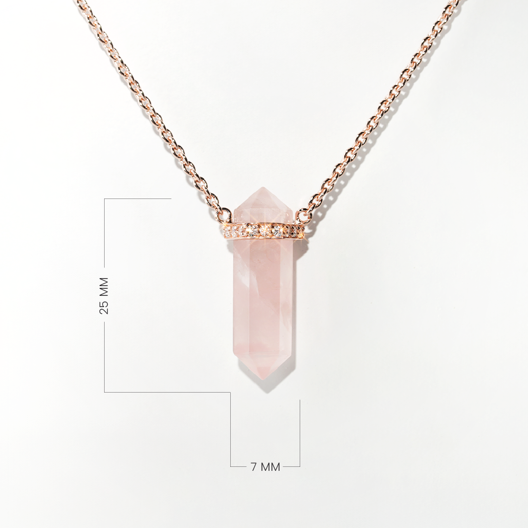 Rose Quartz Necklace Dream - Rose Gold
