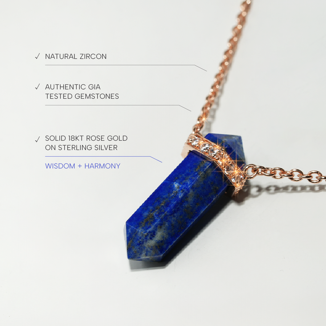 Lapis Lazuli Necklace Dream- Rose Gold