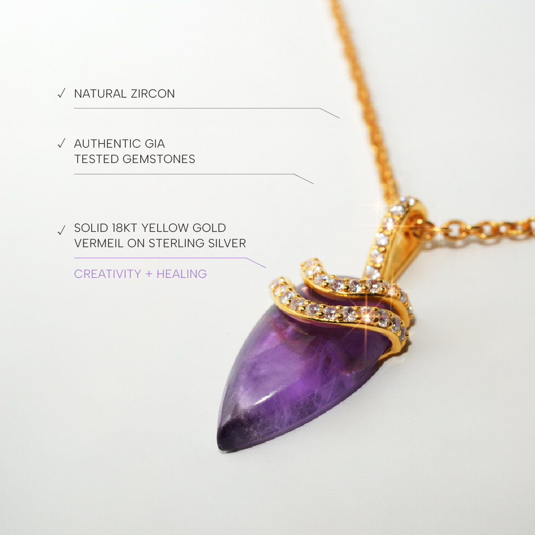 Amethyst Necklace Divinity- Gold