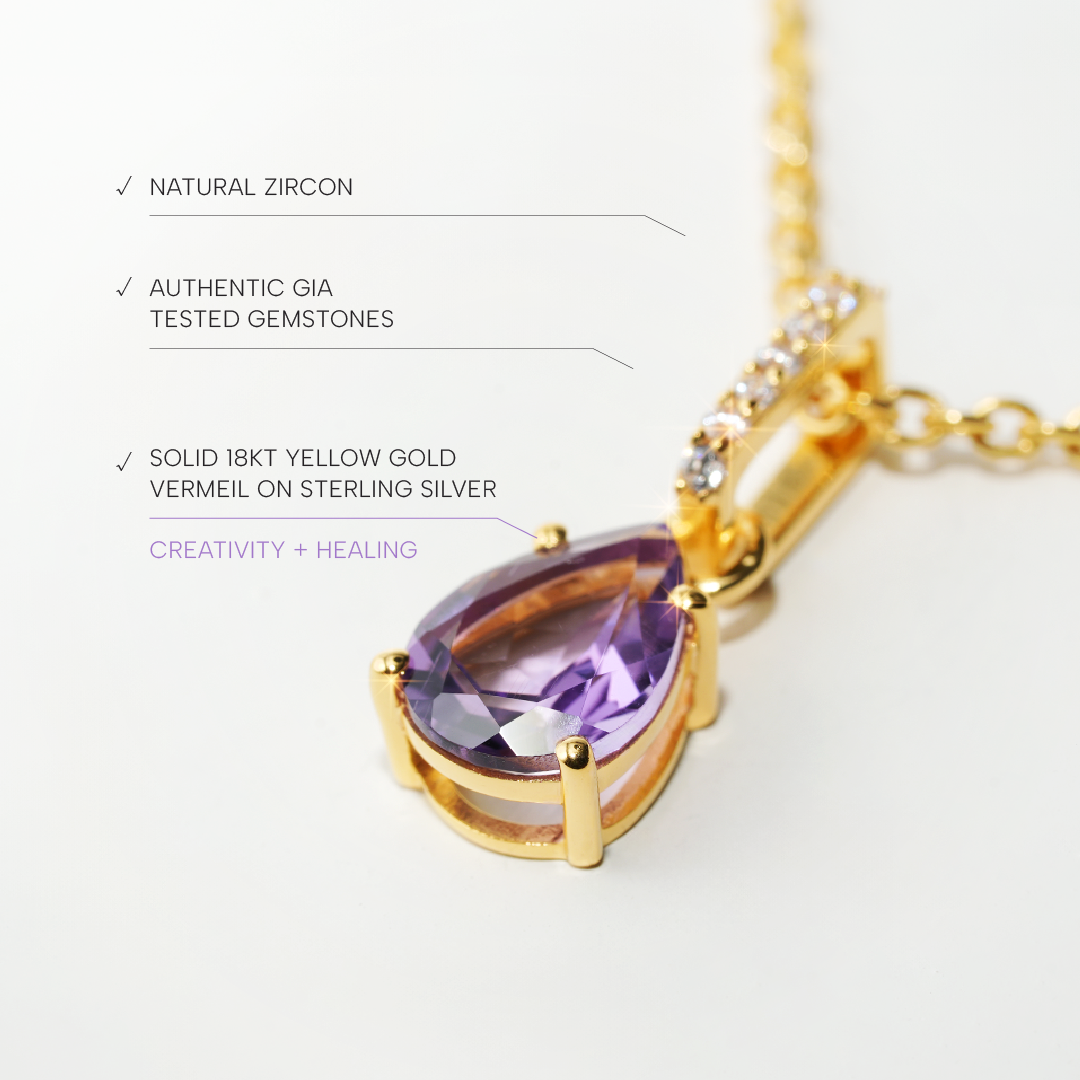 Amethyst Necklace Spirit- Gold