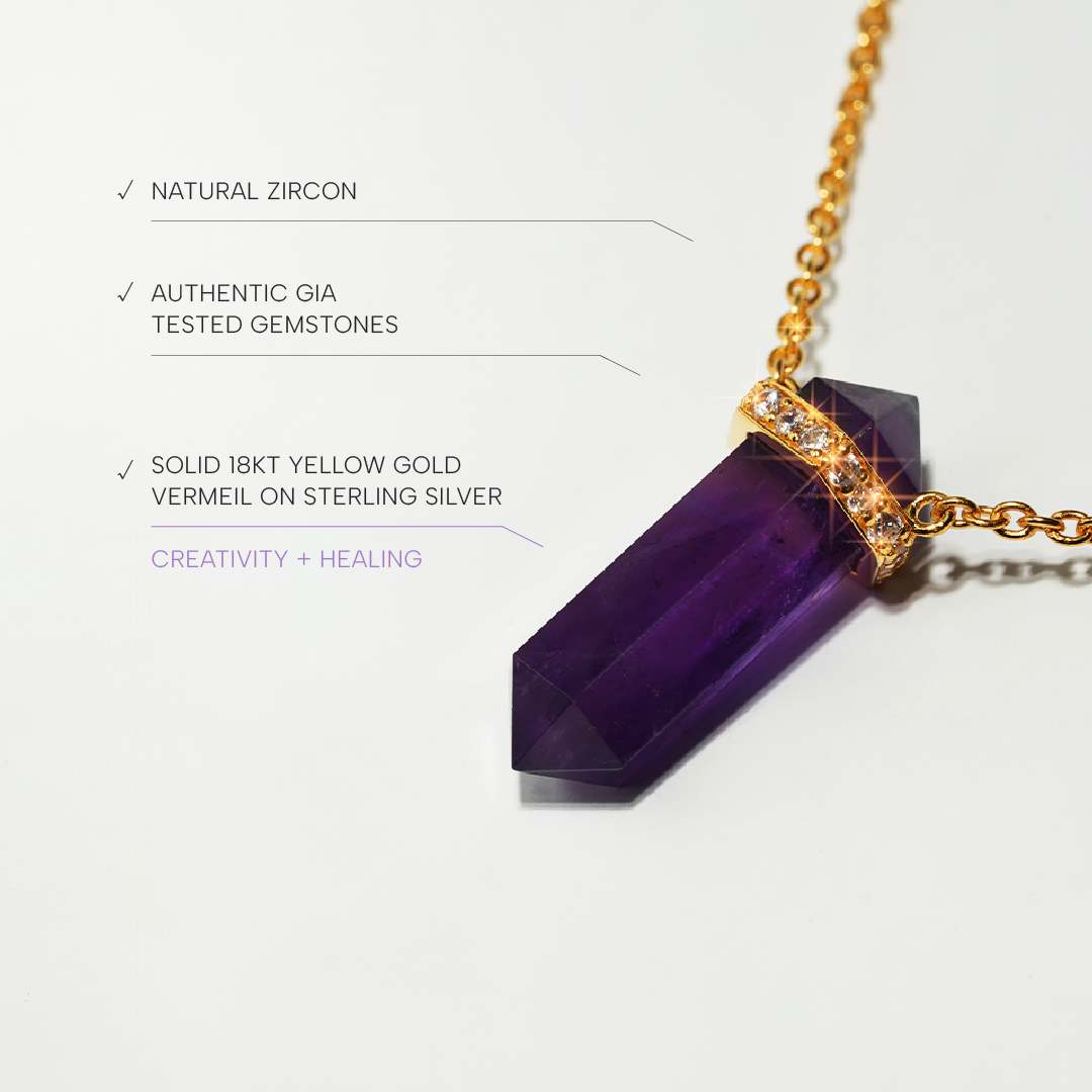 Amethyst Necklace Dream- Gold