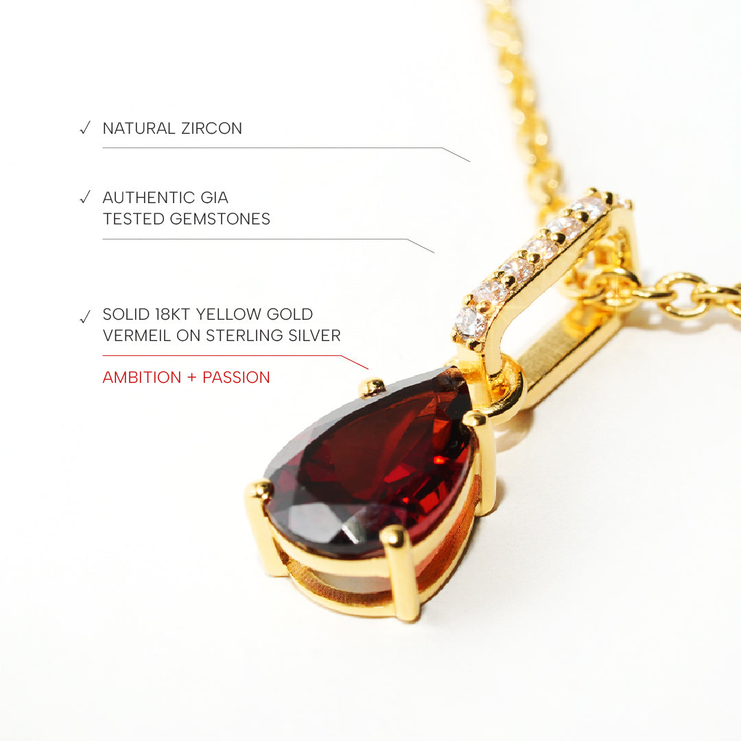 Garnet Necklace Spirit- Gold