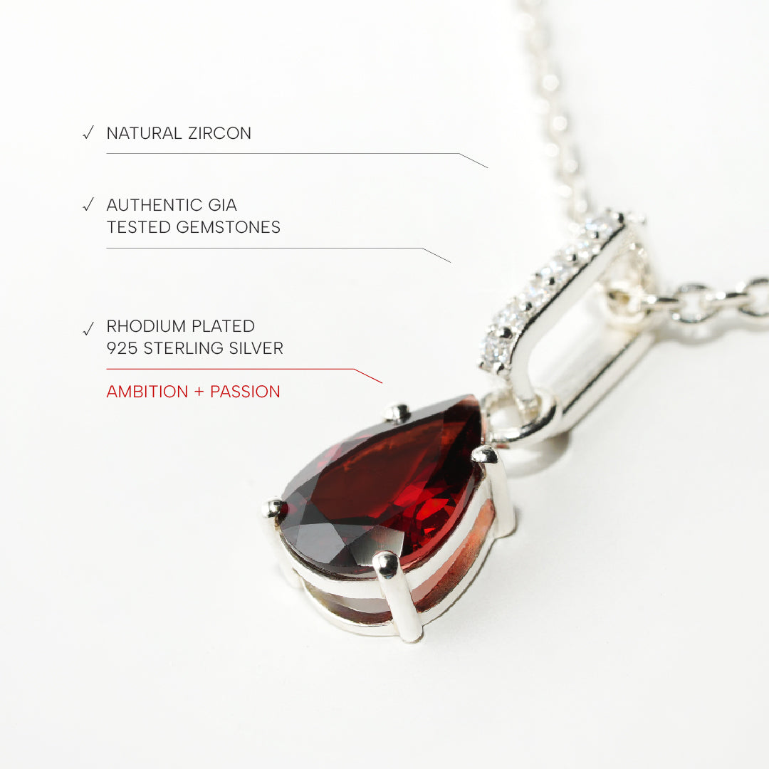 Garnet Necklace Spirit- Sterling Silver