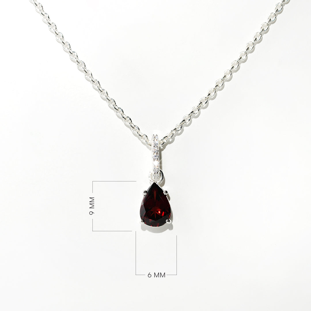 Garnet Necklace Spirit- Sterling Silver