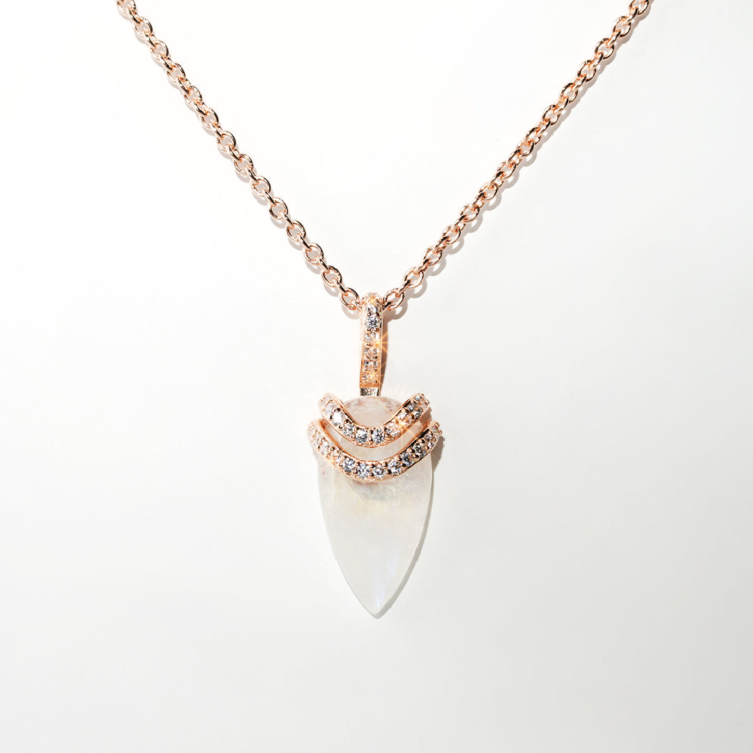 Moonstone Necklace Divinity- Rose Gold