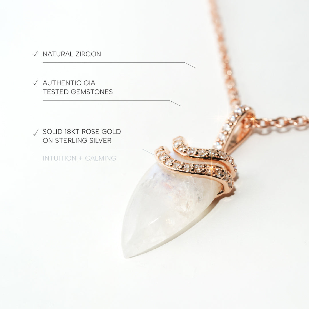 Moonstone Necklace Divinity- Rose Gold