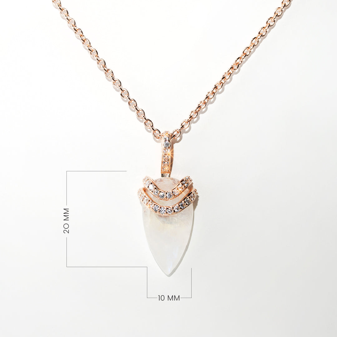 Moonstone Necklace Divinity- Rose Gold