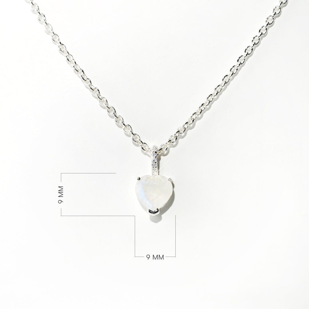 Moonstone Love Necklace- Sterling Silver