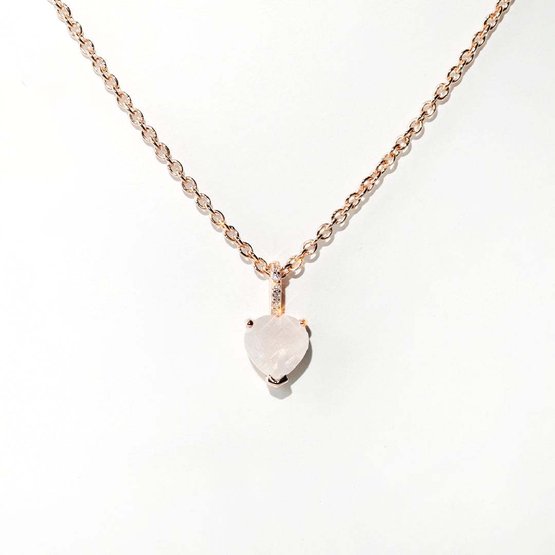 Moonstone Love Necklace -Rose Gold