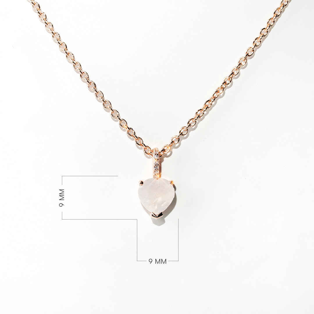 Moonstone Love Necklace -Rose Gold