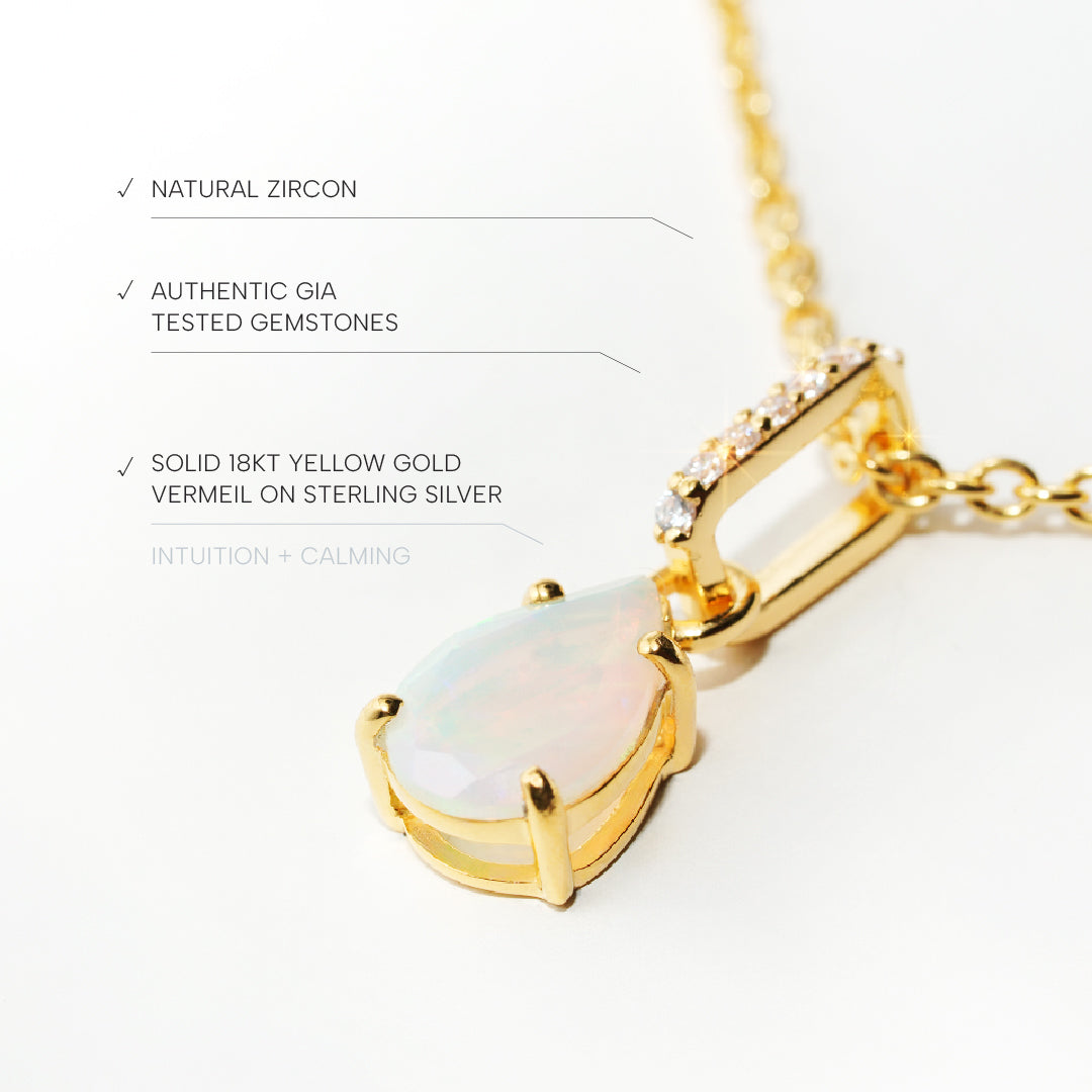 Ethiopian Opal Necklace Spirit- Gold