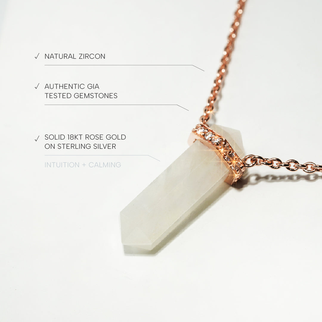 Moonstone Necklace Dream- Rose Gold
