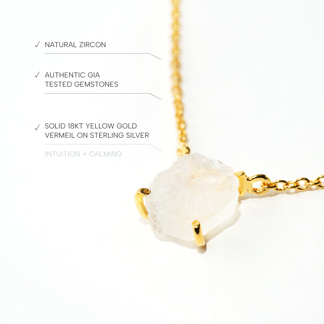 Moonstone Necklace Raw Radiance- Gold