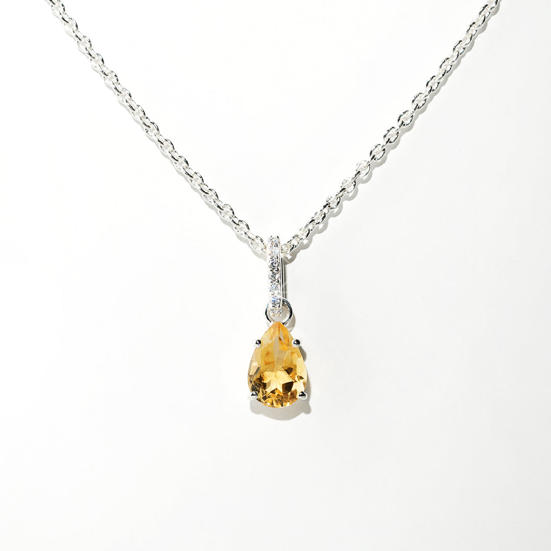 Citrine Necklace Spirit- Sterling Silver