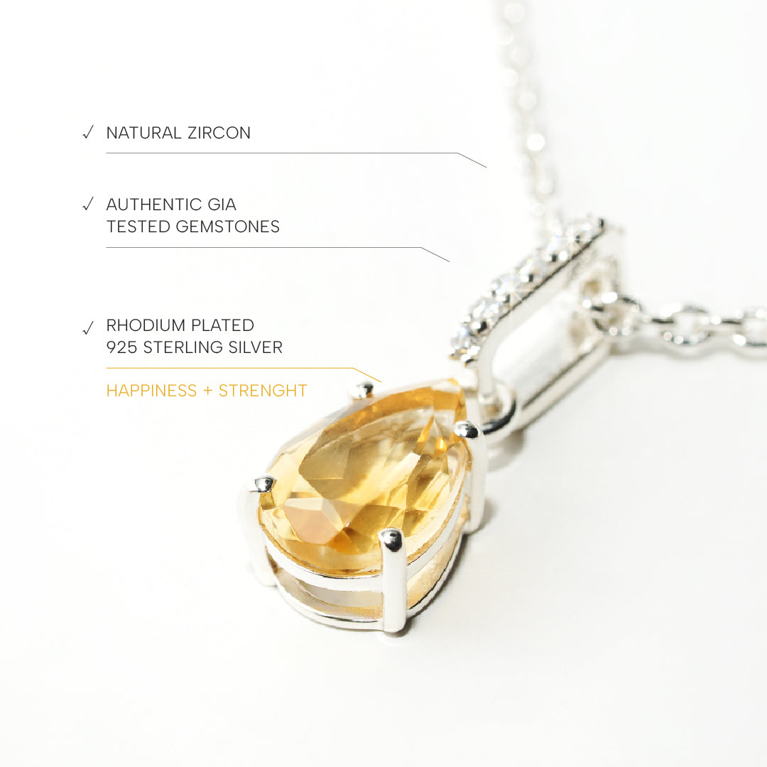 Citrine Necklace Spirit- Sterling Silver