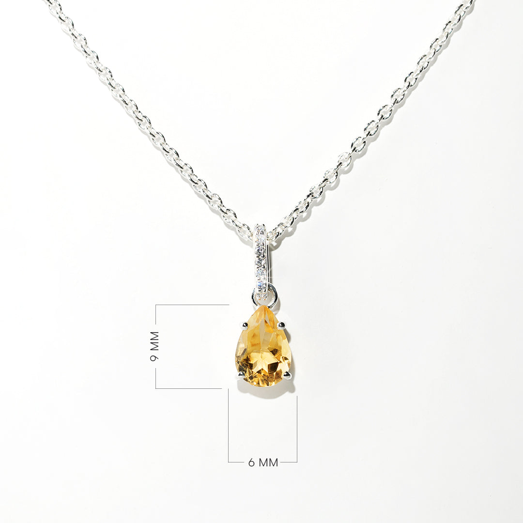 Citrine Necklace Spirit- Sterling Silver