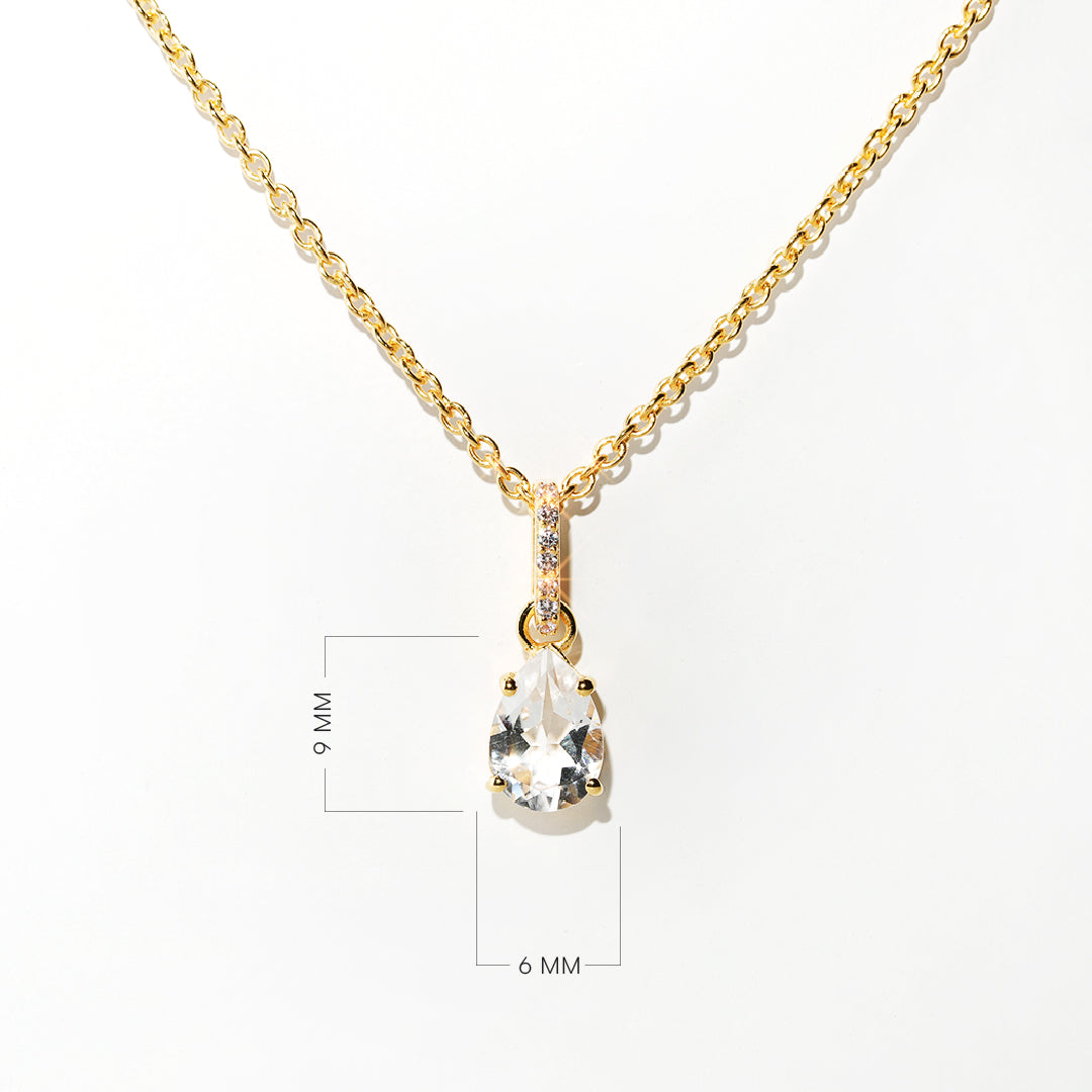 White Topaz Necklace Spirit - Gold