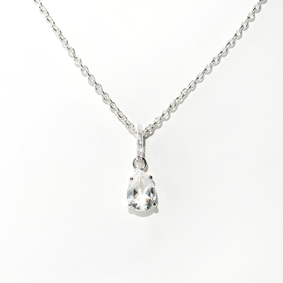 White Topaz Necklace Spirit - Sterling Silver