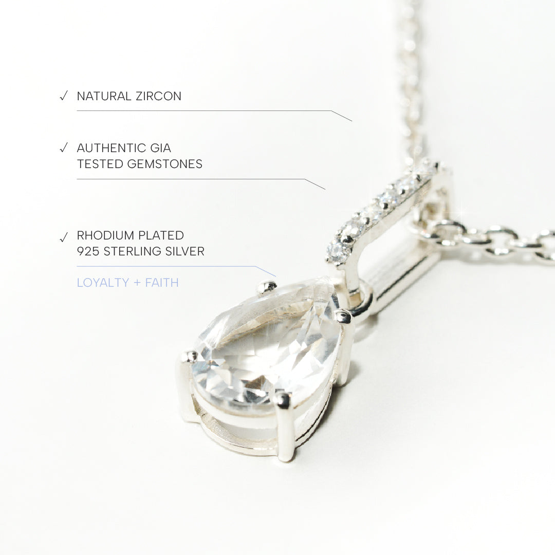 White Topaz Necklace Spirit - Sterling Silver