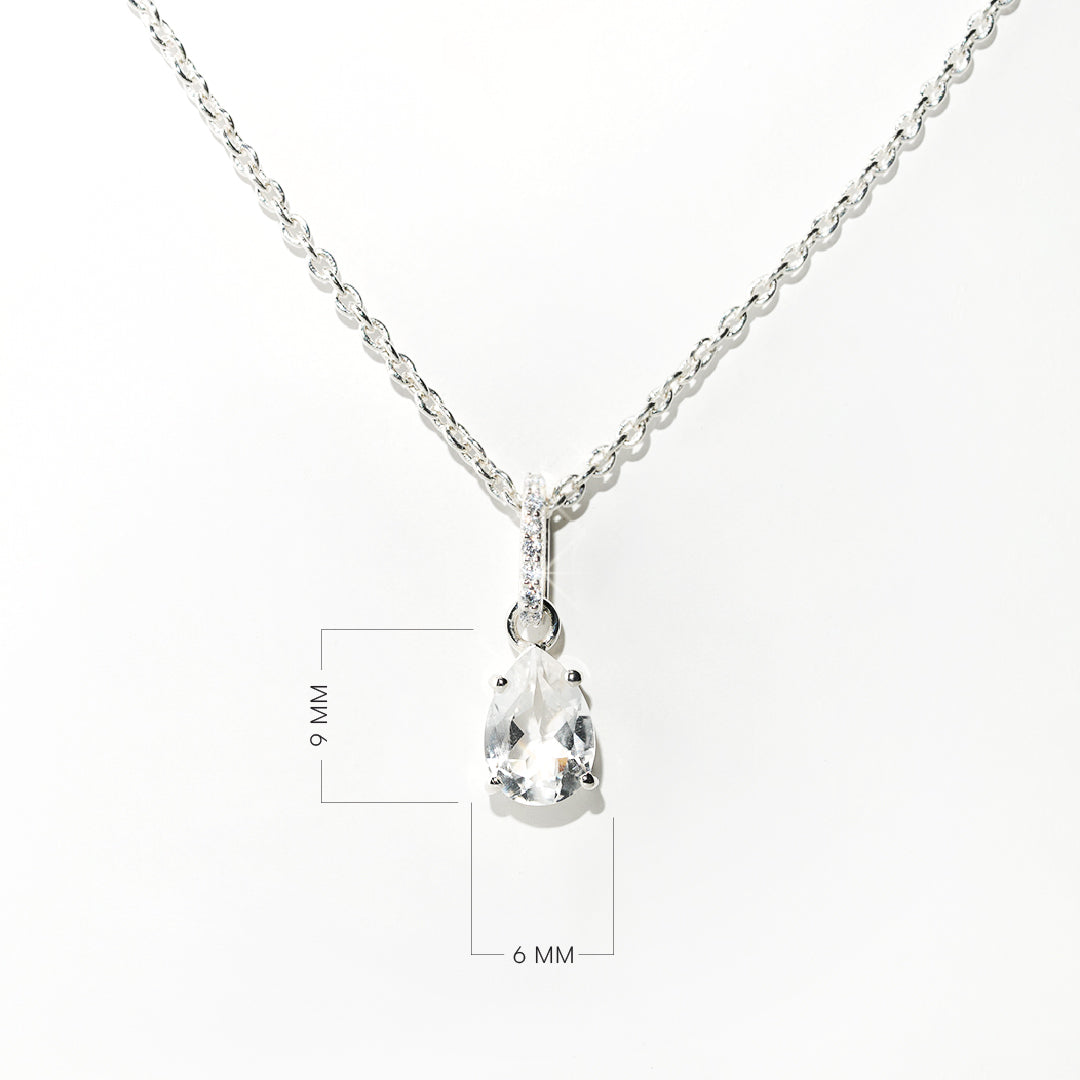 White Topaz Necklace Spirit - Sterling Silver