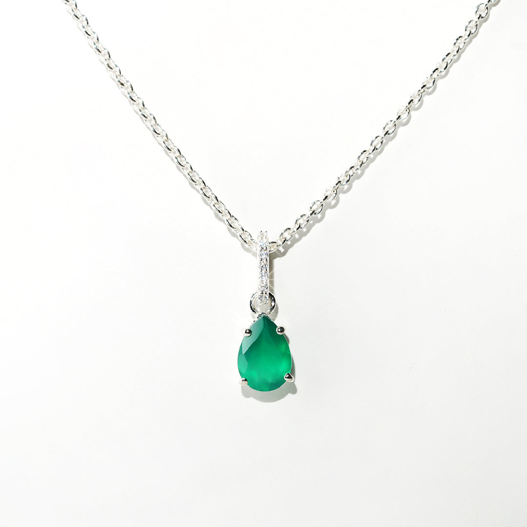 Green Onyx Necklace Spirit- Sterling Silver