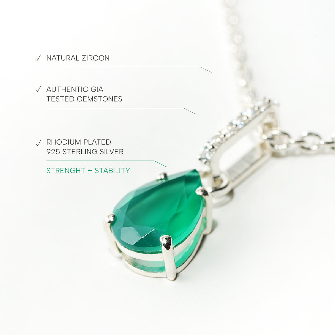 Green Onyx Necklace Spirit- Sterling Silver