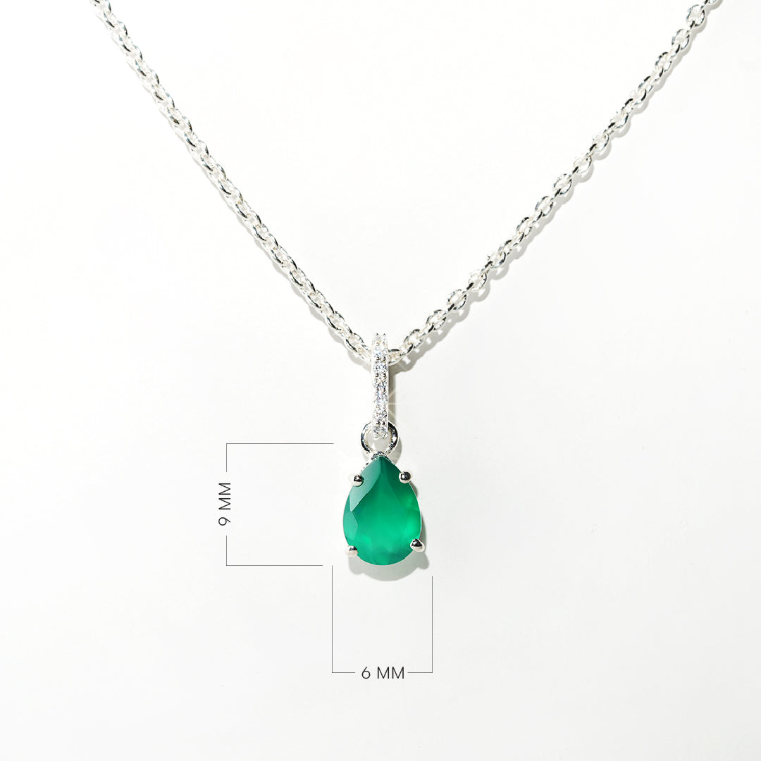 Green Onyx Necklace Spirit- Sterling Silver