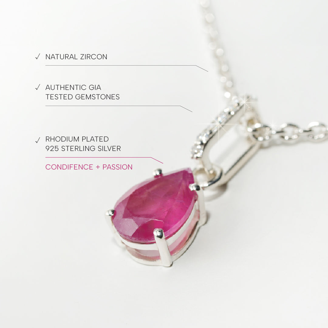 Ruby Necklace Spirit- Sterling Silver