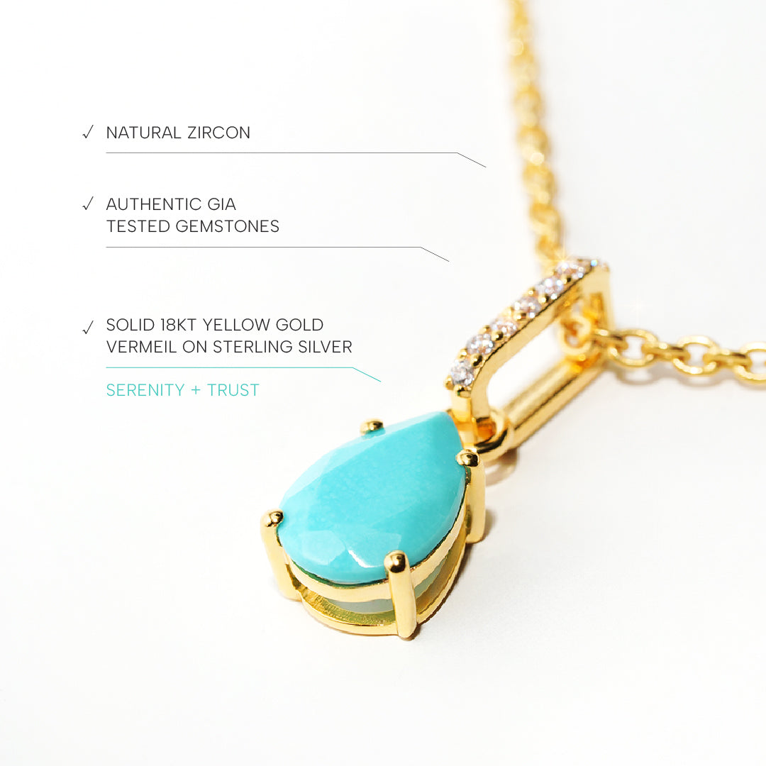 Turquoise Necklace Spirit - Gold