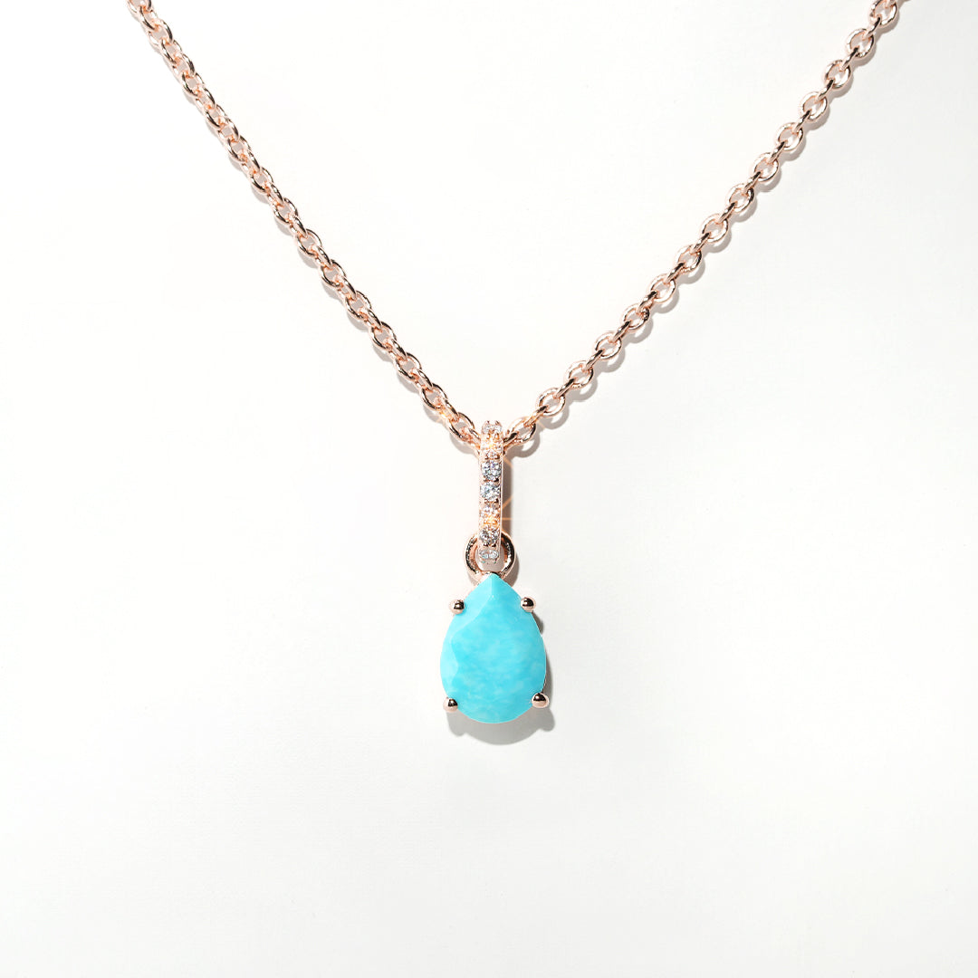 Turquoise Necklace Spirit - Rose Gold