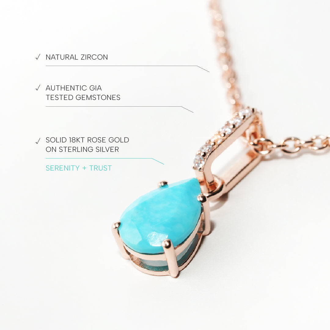 Turquoise Necklace Spirit - Rose Gold