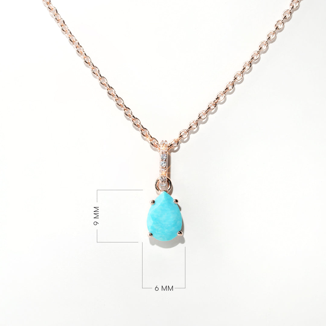 Turquoise Necklace Spirit - Rose Gold