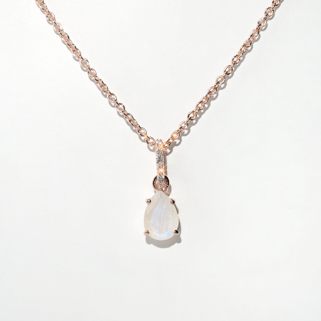 Moonstone Necklace Spirit- Rose Gold
