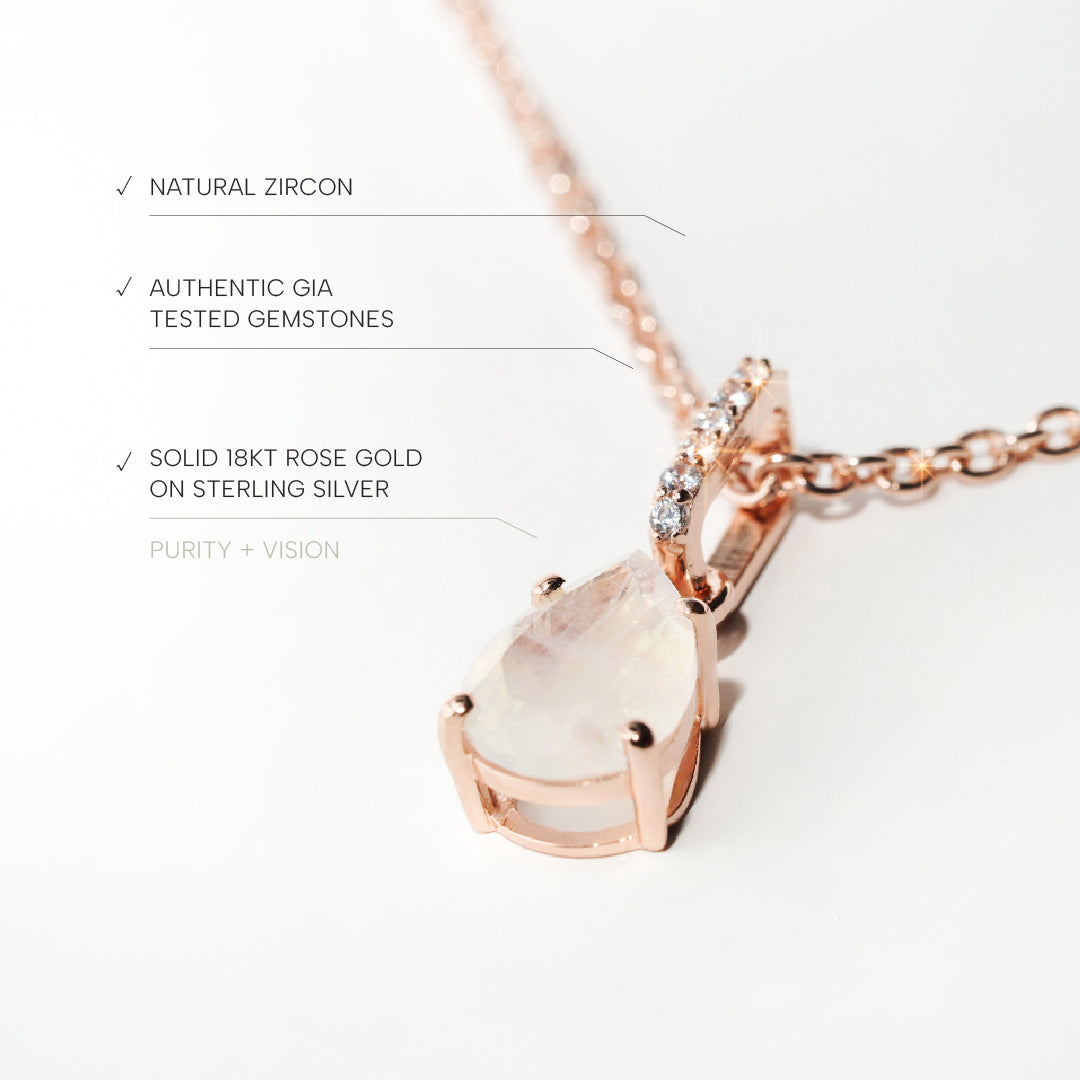 Moonstone Necklace Spirit- Rose Gold