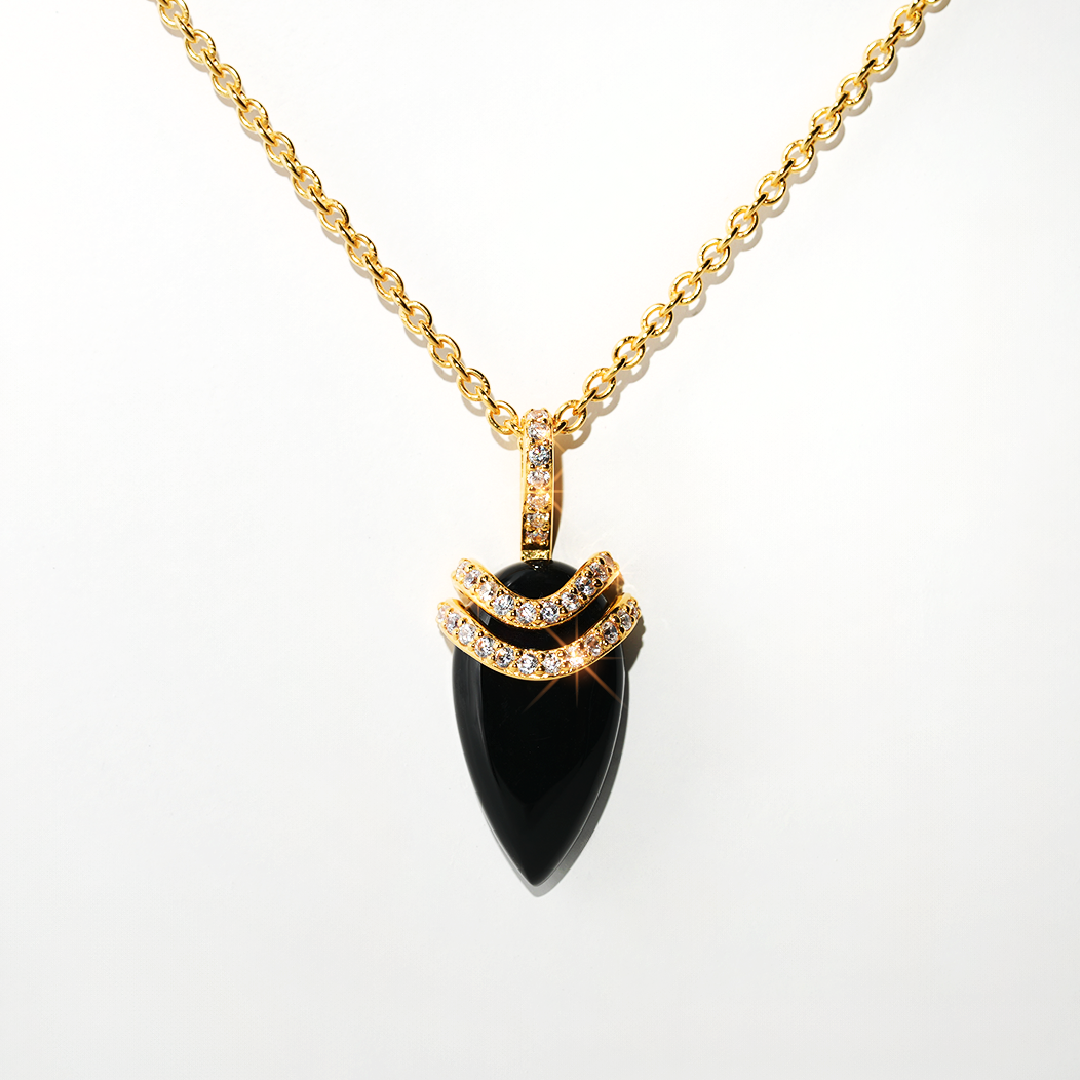 Black Spinal Necklace Divinity- Gold